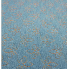 Jeans claro Matelassado - Flor de lis - 0,50cm x 1,50m