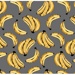 Tecido bananas / fundo cinza - 50x150cm